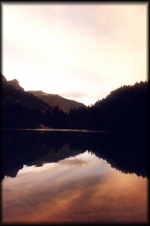 Sonnenuntergang am Lago di Tovel
