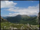 Schöne Aussicht vom Passo Valparola zum Col di Lana