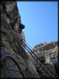 Andi hat mich vorgeschickt am Sentiero Oliva Detassis, nach kurzer Eingewöhnung machen mir die steilen Leitern auch nichts mehr aus ...