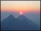 Sonnenaufgang am Rif. Pedrotti als Zoom-Aufnahme