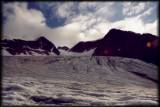 Blick zurück auf den Marmolada-Gletscher und den wieder sichtbar gewordenen Gipfel