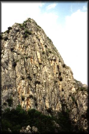 Beim Aufstieg zur Cima Capi - der Weg ging jedoch nicht direkt durch die Felswand, sondern etwas entschärft links herum ...
