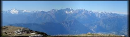 Traumhaftes Panorama vom Monte Stivo mit Adamello und Care Alto, Cevedale, Brentagruppe und ganz hinten rechts den Ötztaler Alpen