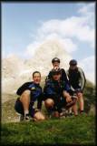 Das "Karwendel-Team 2003" mit Daniel, Marco, Chris und mir vor der Lamsenspitze