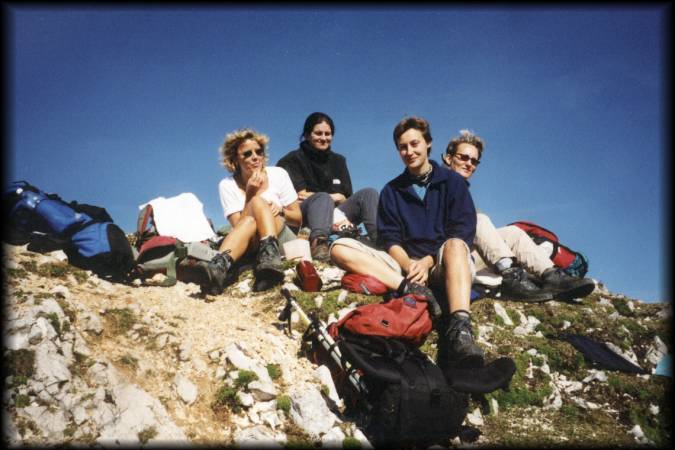 Moni, Dagmar, Gerti und Angelika - mit ihnen zusammen bin ich über den Mittenwalder Höhenweg "geturnt"