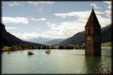 Der alte Kirchturm im Reschensee