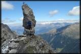 Keine weichen Knie mehr: Klettern bei der Payerhütte, am Horizont die Weisskugel in den Ötztaler Alpen