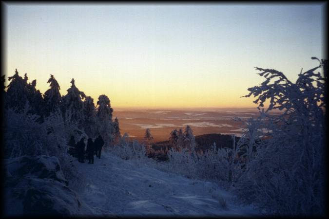 Sonnenuntergang am Feldberg im Winter 2001/2002 - einfach genießen