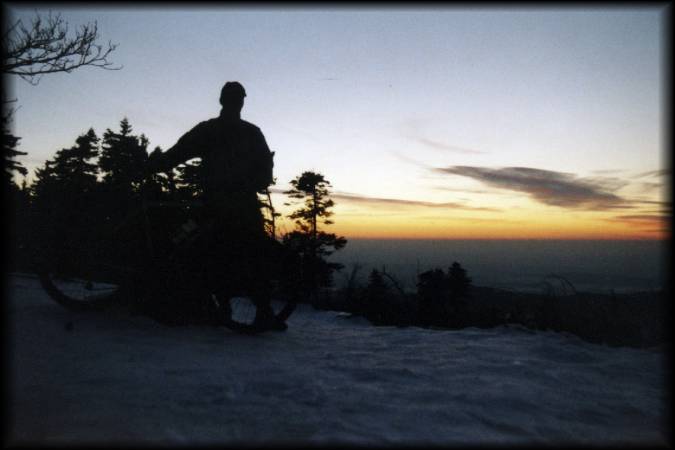 Schöner Sonnenuntergang am Feldberg im Winter 2002/2003